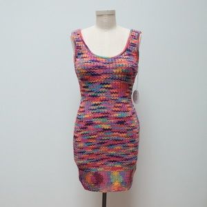 Staud multicolored knit mini dress